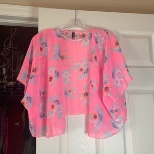 Pink Floral Cardigan